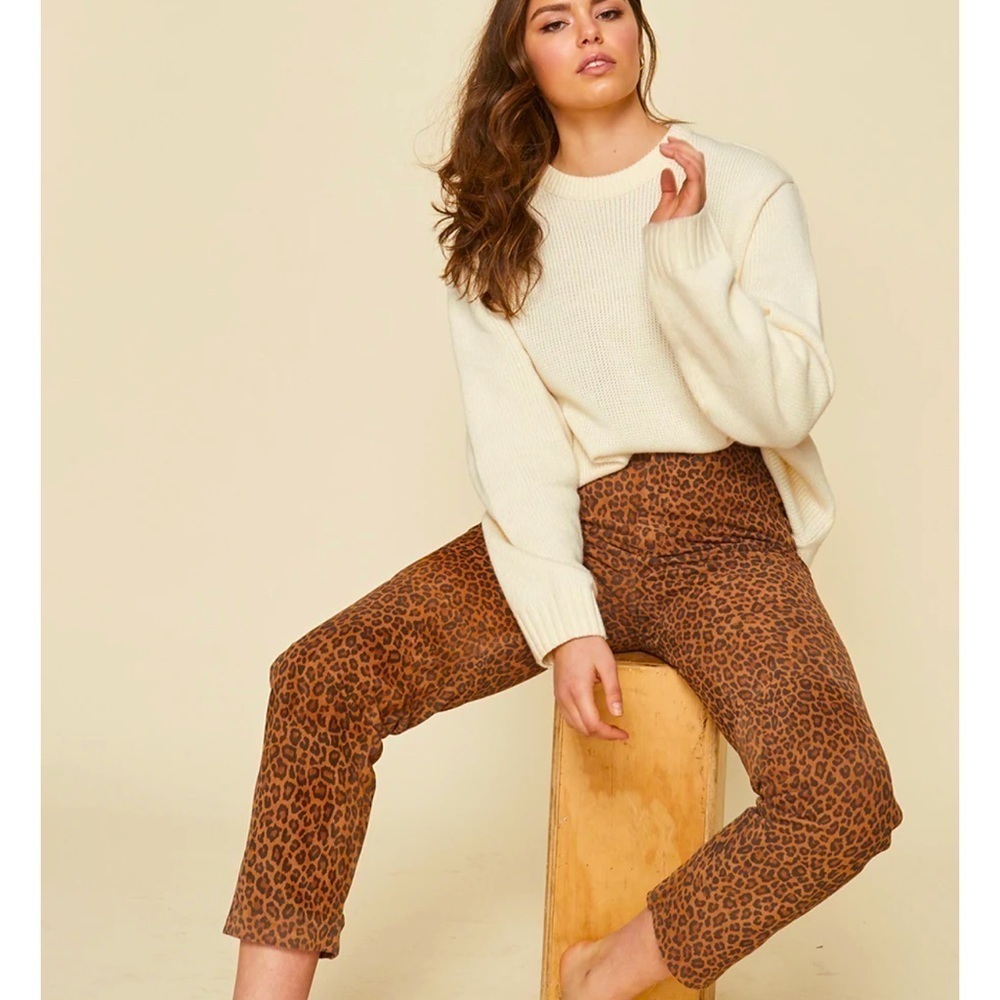 LPA Leopard Print Leather Pant